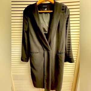 Womens JNBY Long Black Duster Jacket Blazer Size Medium Lightweight